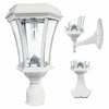 Gama Sonic Victorian Bulb Solar Light w/GS Solar Light Bulb, Wall/Pier/3 in. Fitter Mounts, White 94B233